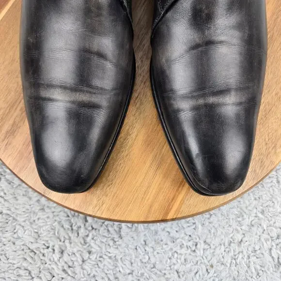 Magnanni Saks Fifth Avenue Men 9M Efren Gray Patina Monk Strap Loafer Dress Shoe